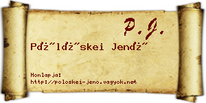 Pölöskei Jenő névjegykártya
